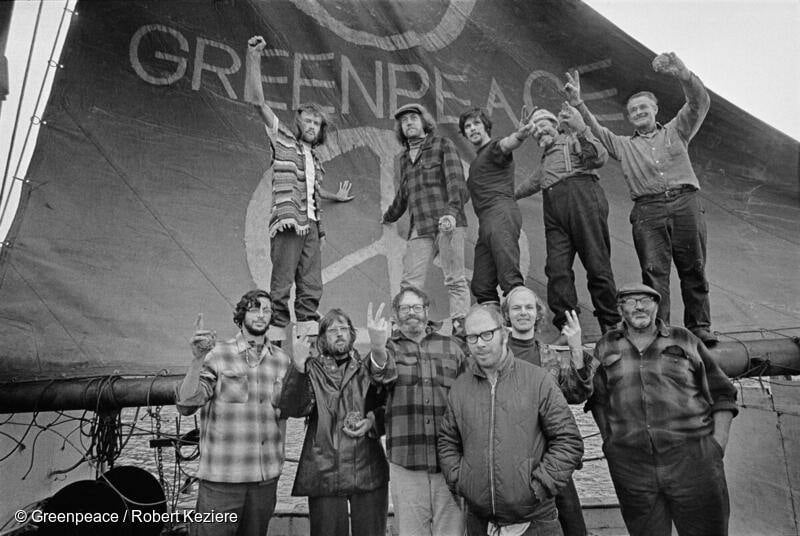 Foto da Tripulação que deu início ao Greenpeace em sua primeira ação - Documentação da viagem (Vancouver a Amchitka 1971)